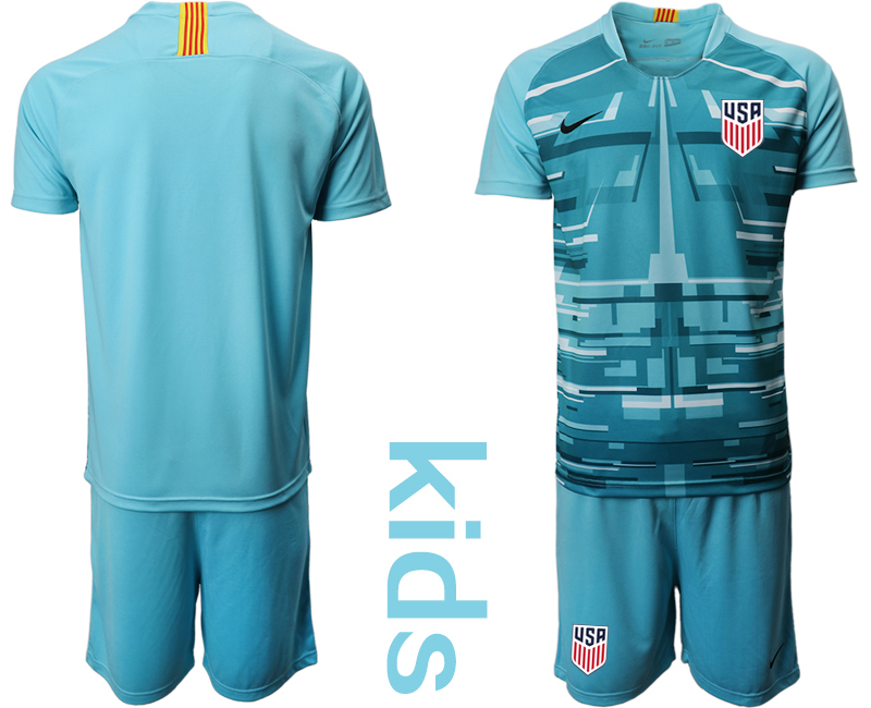 Youth 2020-2021 Season National team United States goalkeeper blue Soccer Jersey->united states jersey->Soccer Country Jersey
